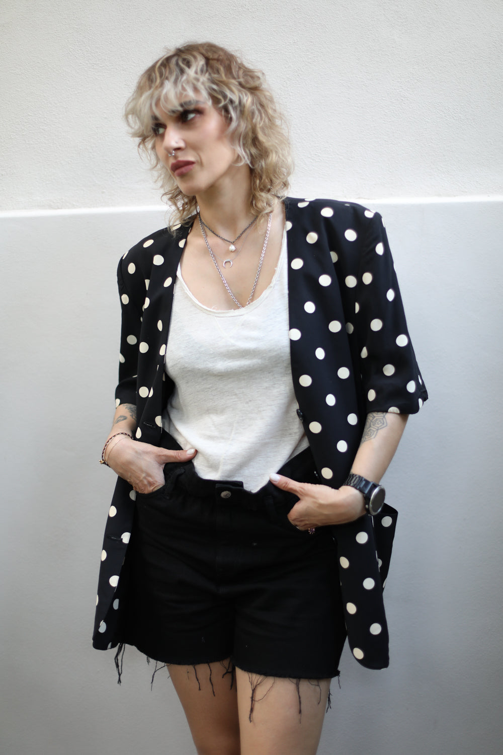 Vintage Parisienne Polka Dots Blazer