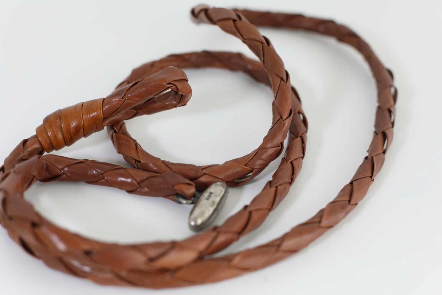 Vintage Mani By Armani Braided Leather Belt