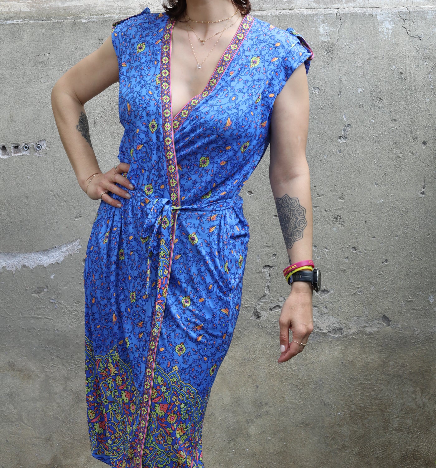 Vintage Seventies Rayon and Silk Jersey Wrap Dress